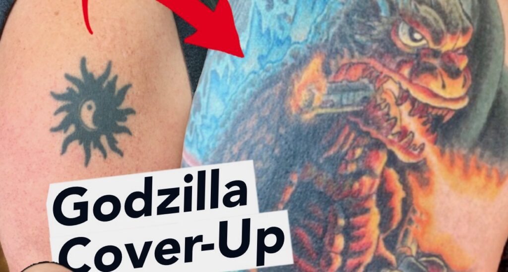 Godzilla Cover Up Tattoo - Sean Cox, New Westminster