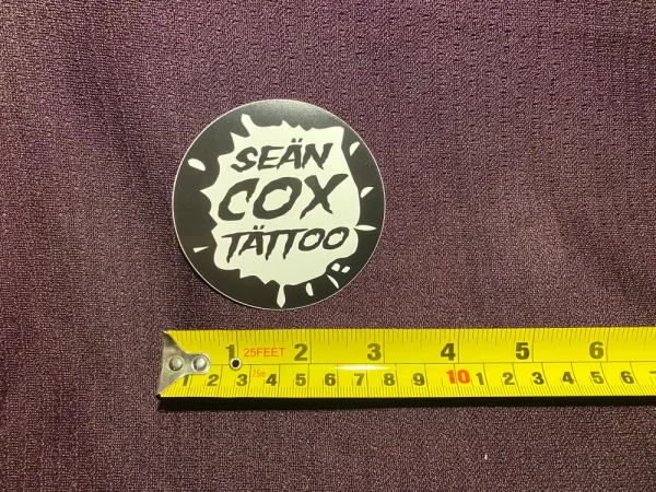 Sean Cox Splat Sticker Size