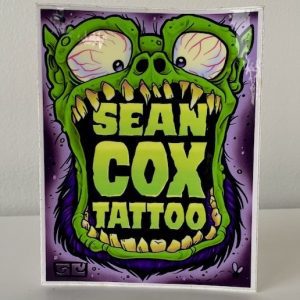 Green monster logo sticker front view