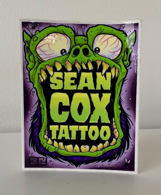 green-monster-tattoo-vancouver Green monster logo sticker front view