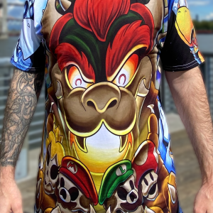 Super Mario Bowser Koopa Crew Neck All Over Print T-shirt