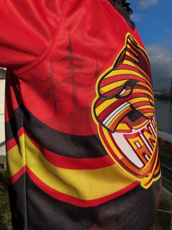 chest sublimation of Vancouver spaghetti whale hockey jersey