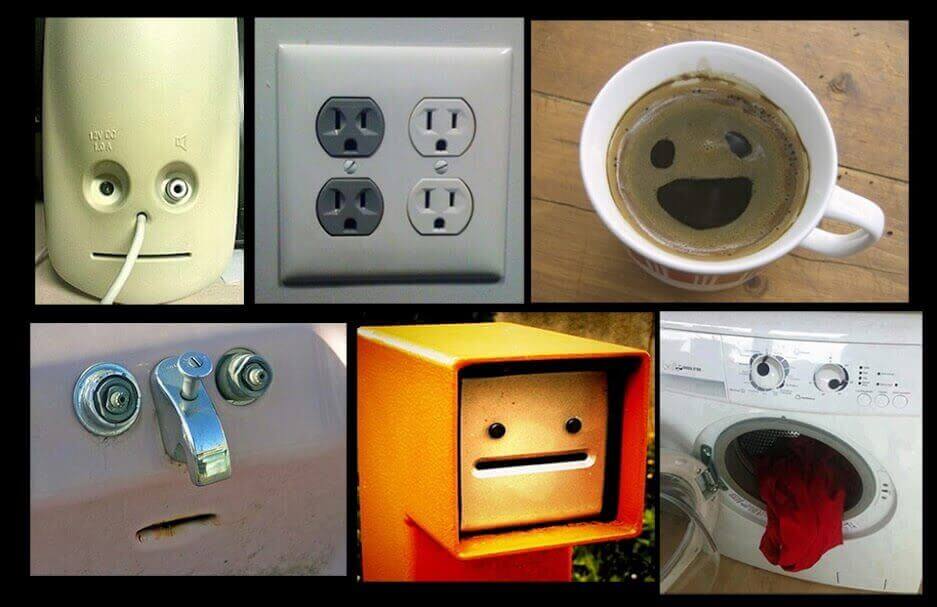 Faces in inanimate objects. Examples of pareidolia