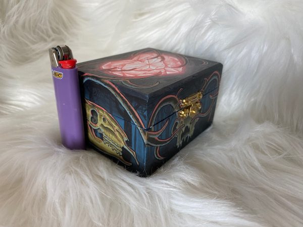 Hand painted stash box by Sean Cox Tattoo, Vancouver