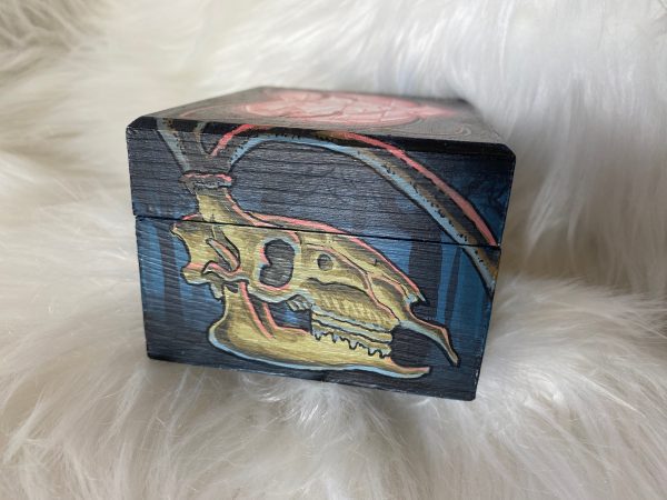 Hand painted stash box by Sean Cox Tattoo, Vancouver