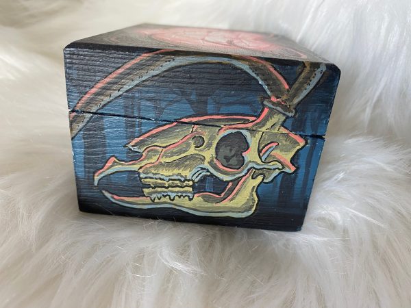 Hand painted stash box by Sean Cox Tattoo, Vancouver