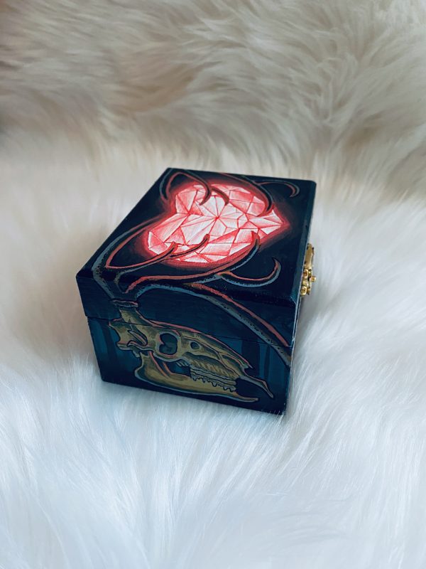 Hand painted stash box by Sean Cox Tattoo, Vancouver