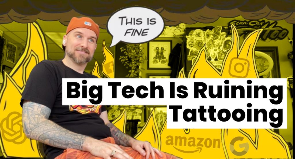 Big Tech Is Ruining Tattooing – Satirical Blog Header