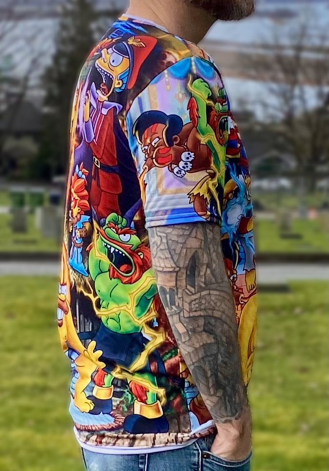 sean-cox-tattoo-vancouver-tshirts-street-fighter-simpsons-03 Right side of Simpsons Street Fighter mashup shirt