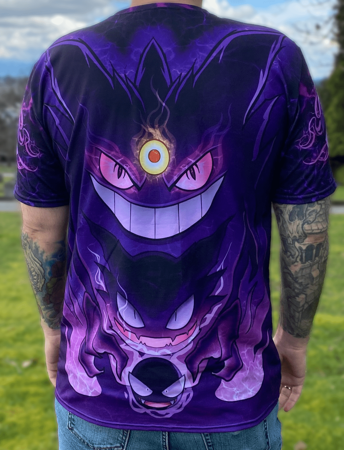 poison-pokemon-all-over-print-t-shirt-sean-cox-tattoo-new-westminster - 3 Back of all-over ghost evolution Pokémon t-shirt