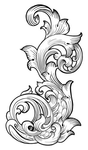 Renaissance Dolphin & Acanthus Tattoo Flash New Westminster