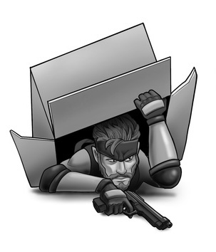 Solid Snake Box Tattoo Flash – Vancouver Video Game Flash