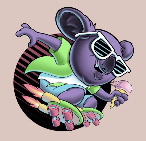 Radical Rocket Skates Koala Tattoo Flash New Westminster