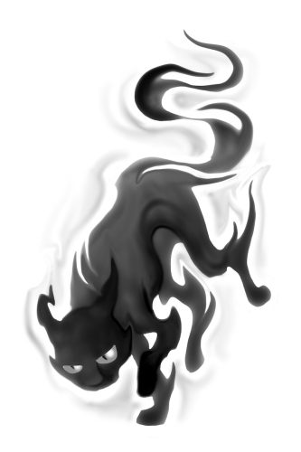 Shadow Cat Smoke Tattoo Flash – Vancouver