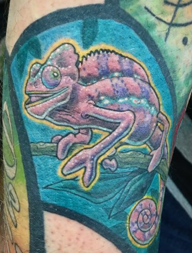 Color Chameleon Tattoo, Illustrative, Sean Cox, Vancouver