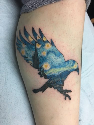 Van Gogh Crow Tattoo, Color, Sean Cox, New West