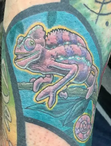Color Chameleon Tattoo, Illustrative, Sean Cox, Vancouver