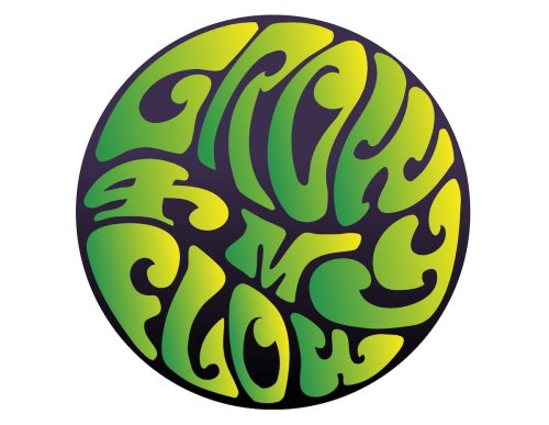 Cannabis branding – Grow 4 My Flow logo in green & yellow