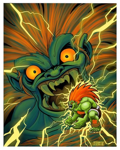 Blanka Shockburst- Street Fighter Art by Sean Cox, Vancouver