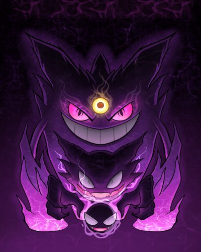 Ghost Pokémon Trio Artwork – Sean Cox Tattoo- Vancouver